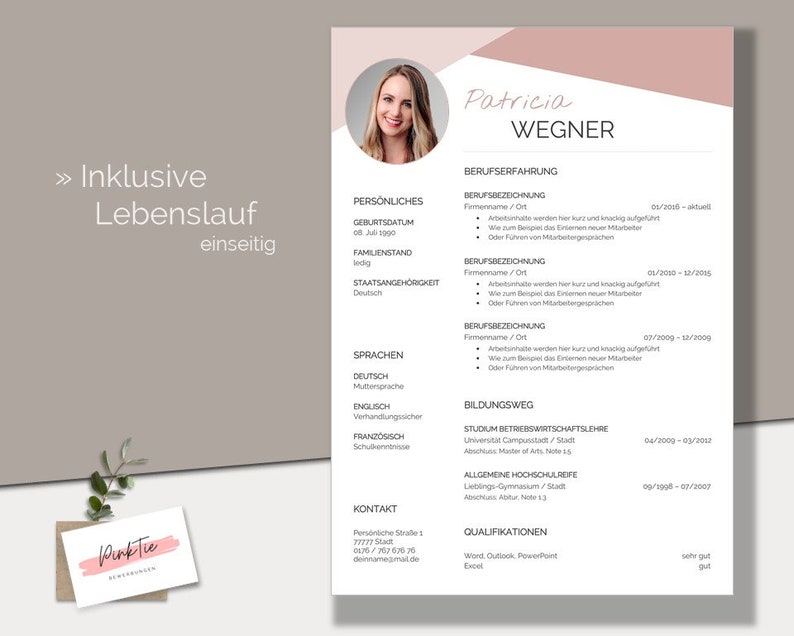 Application template German Professional resume template Word & Pages image 5
