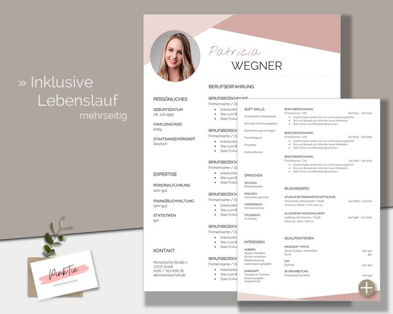 Application template German Professional resume template Word & Pages image 6