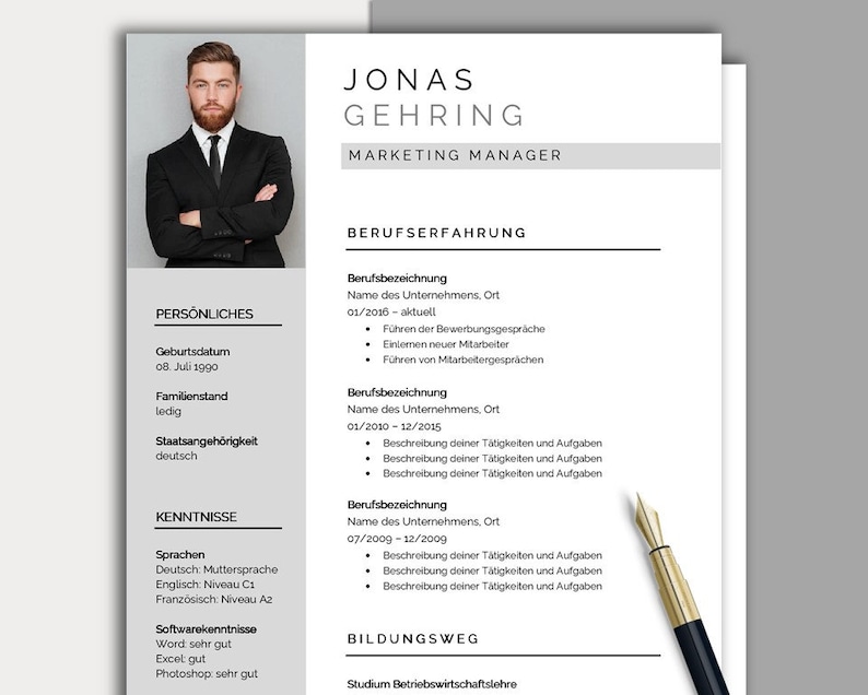 German CV template | Professional application template for Word & Pages image 10