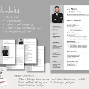 German CV template | Professional application template for Word & Pages image 2