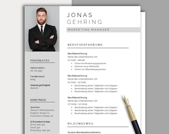 CV template German | Professional application template Word