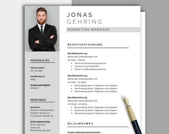 CV-mall på tyska | Professionell ansökningsmall för Word och Pages