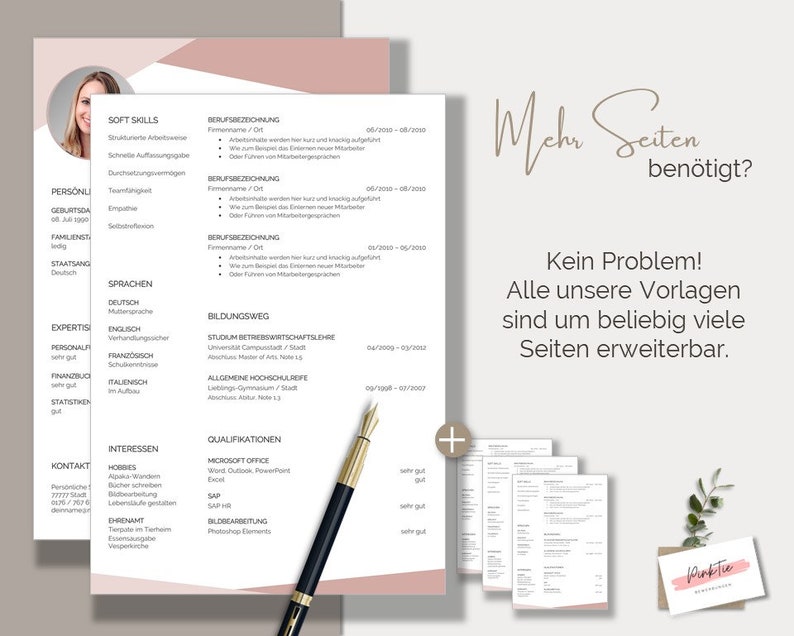 Application template German Professional resume template Word & Pages image 7