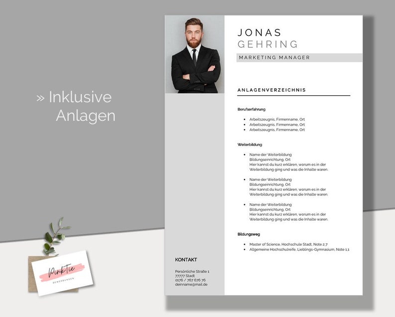 German CV template | Professional application template for Word & Pages image 8