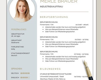 CV template Word German | Professional application template