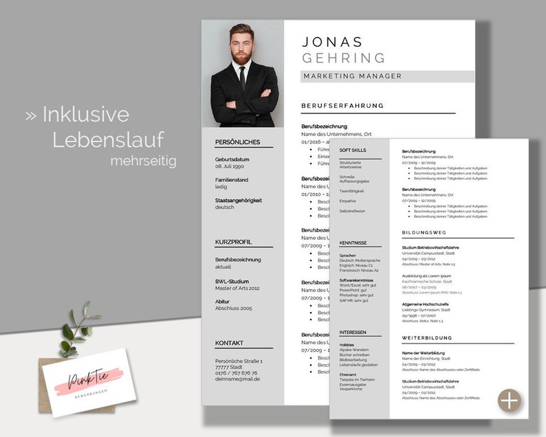 German CV template | Professional application template for Word & Pages image 6