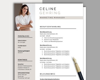 CV template German | Professional application template Word