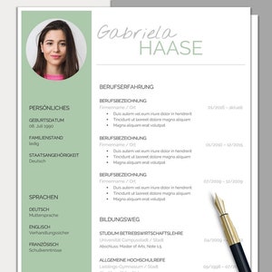 German CV template in Word, Pages, and LibreOffice | Professional application template CV template