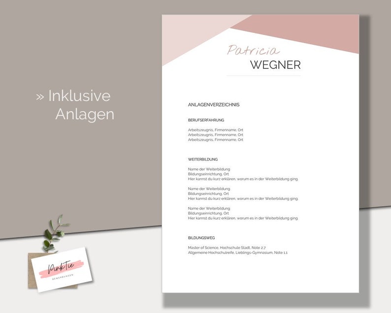 Application template German Professional resume template Word & Pages image 8