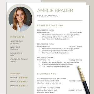 Modelo de CV Alemão | Modelo de aplicativo profissional Word