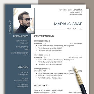 Lebenslauf Vorlage kaufen, professionelle Bewerbungsvorlage deutsch, moderne Lebenslaufvorlage für Word & Pages, Lebenslauf zum Ausfüllen