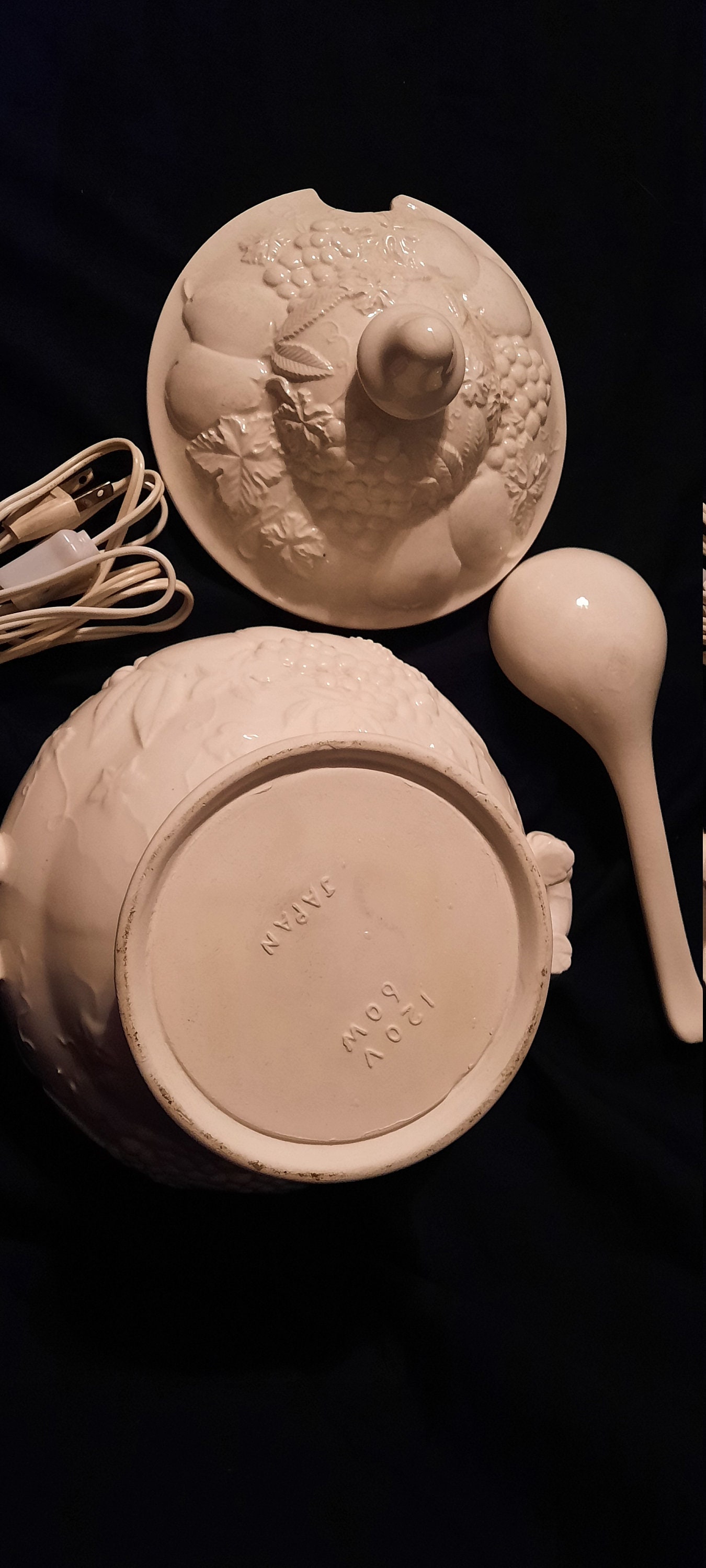 Vintage Electric White Ceramic Soup Tureen & Ladle Etsy