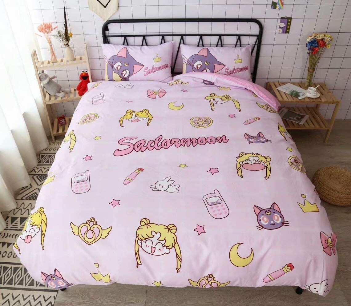 Sailor Moon Bedding Set 3PCS Duvet Cover Pillowcase Etsy