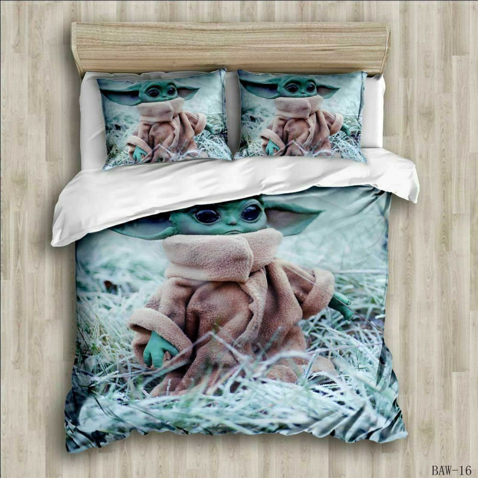 Baby Yoda Kids Bedding Set 3PCS Duvet Cover Pillowcase Etsy
