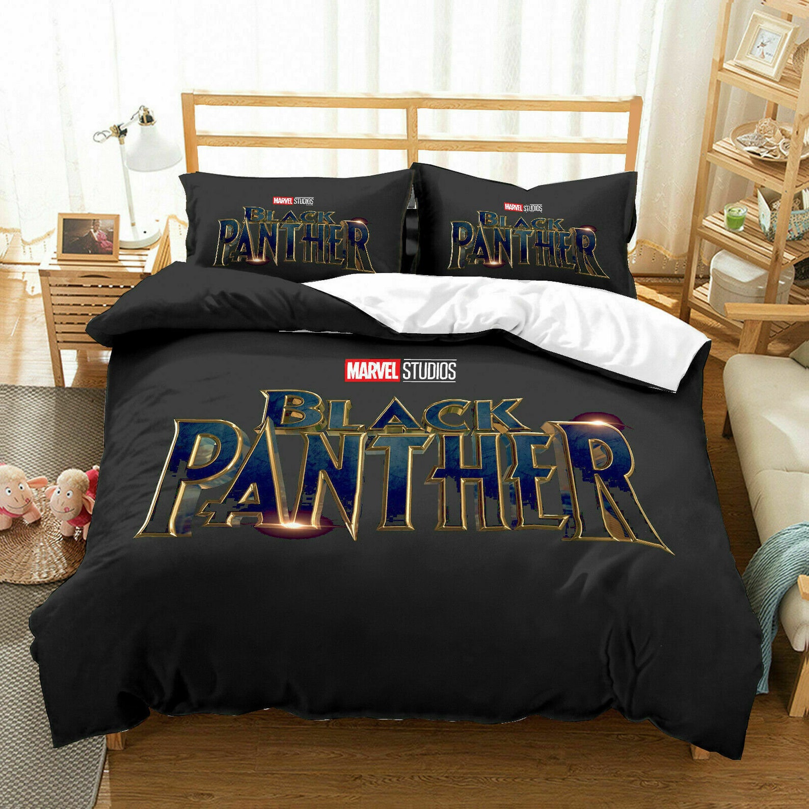 Black Panther 3D Bedding Set 3PCS Duvet Cover Pillowcase | Etsy