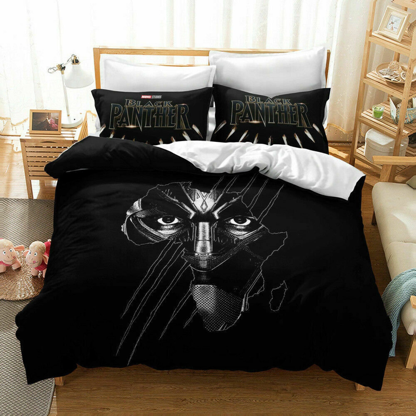Black Panther 3D Bedding Set 3PCS Duvet Cover Pillowcase Etsy