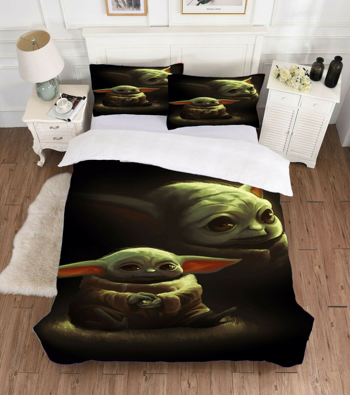 Baby Yoda Kids Bedding Set 3PCS Duvet Cover Pillowcase  Etsy