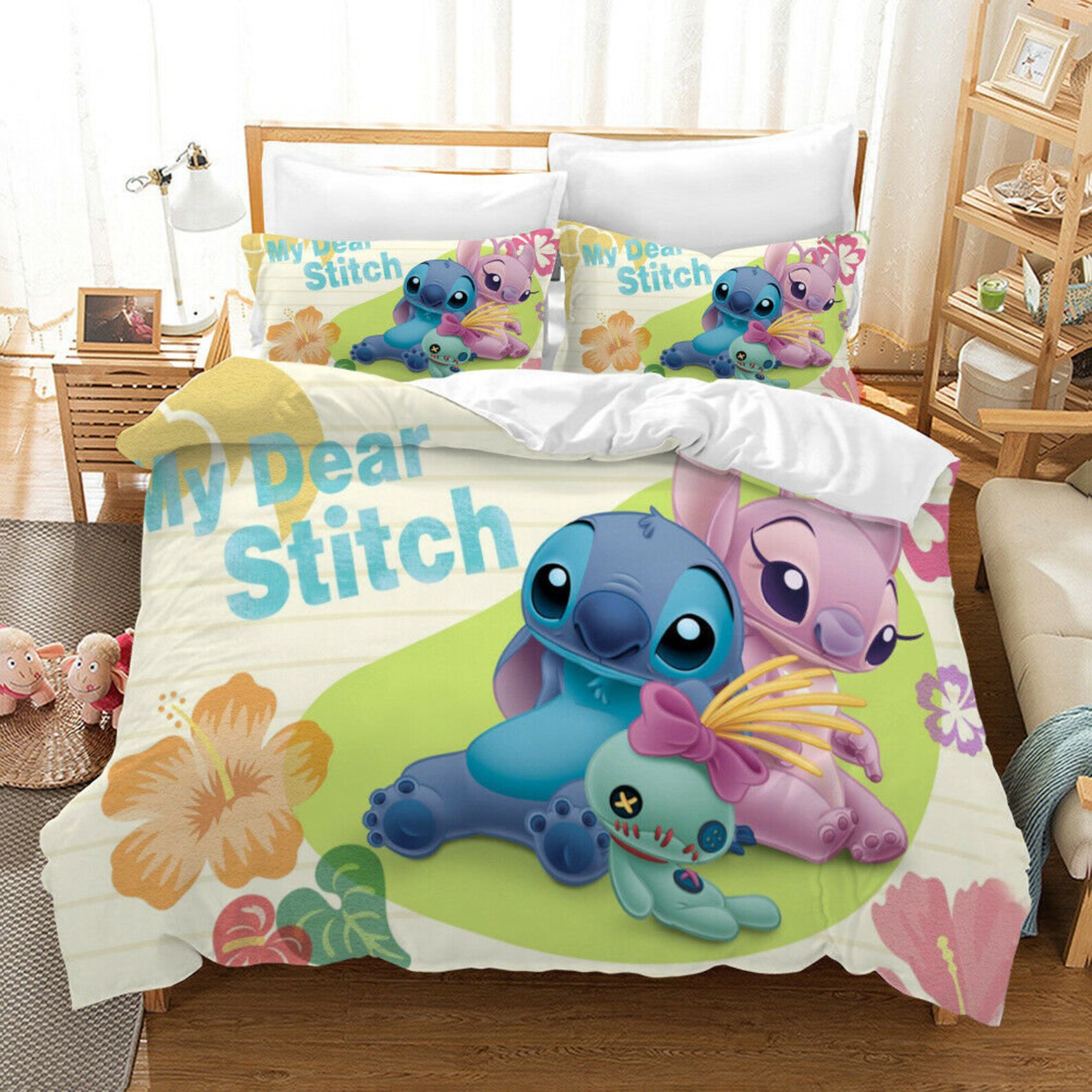 Lilo & Stitch Kids Quilt Cover Bedding Set 3PCS Duvet Cover Etsy