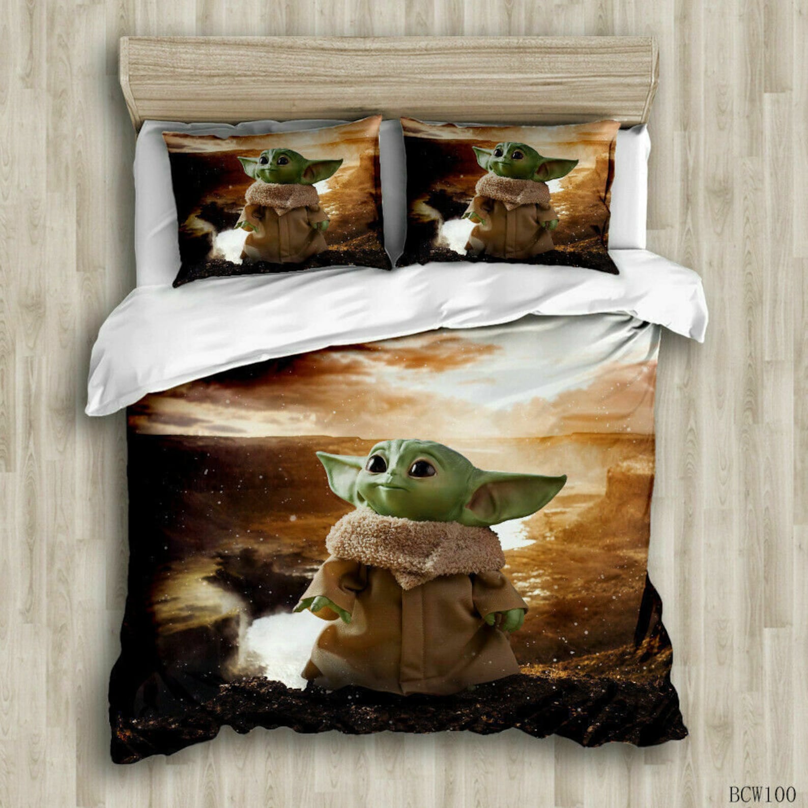 Baby Yoda Kids Bedding Set 3PCS Duvet Cover Pillowcase Etsy