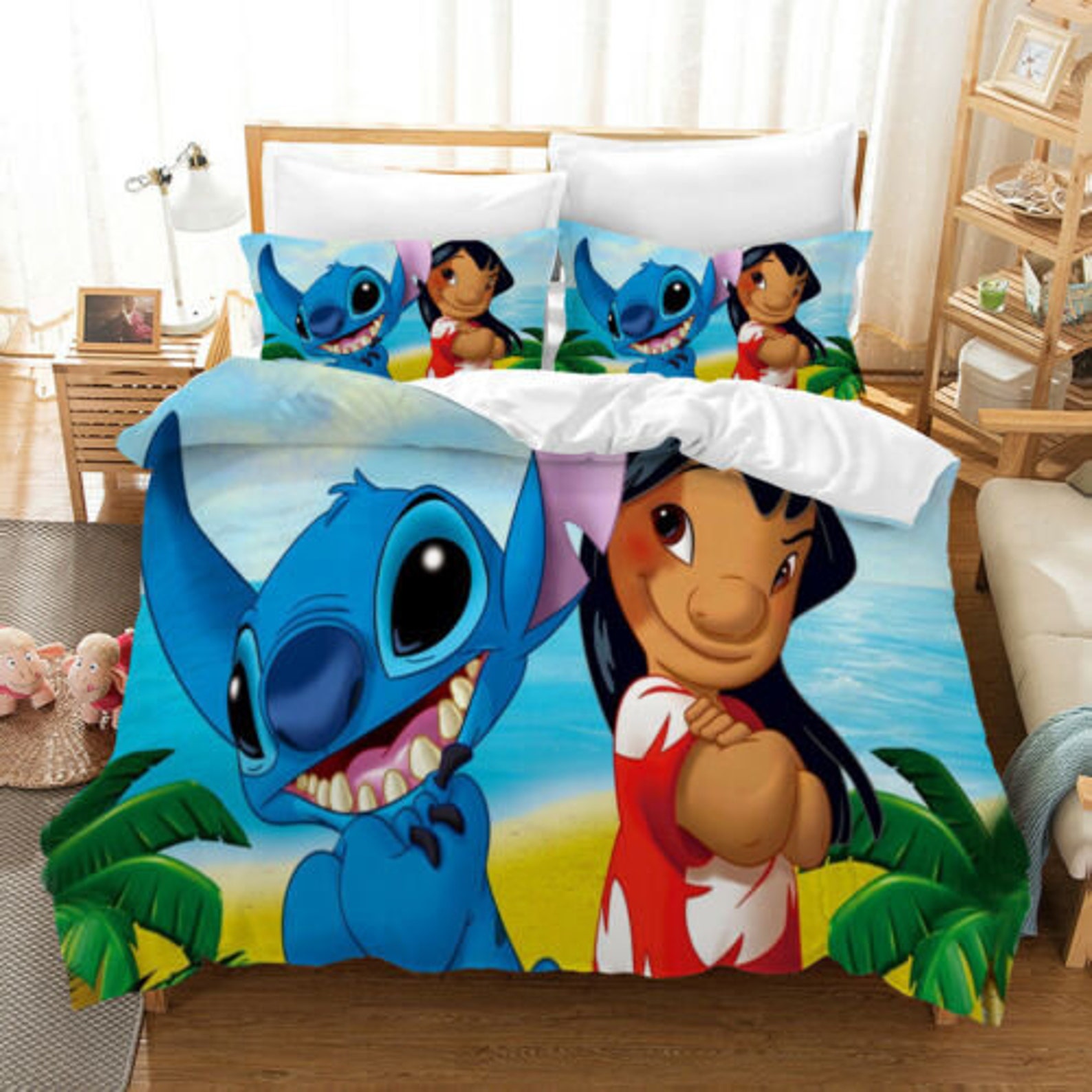 Lilo & Stitch Kids Quilt Cover Bedding Set 3PCS Duvet Cover Etsy