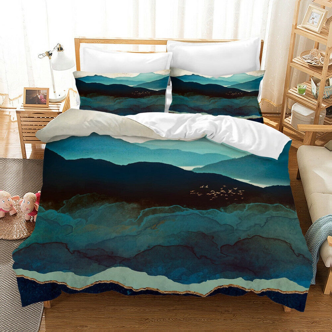 Mountain Range Bedding Set 3PCS Duvet Cover Pillowcase Etsy