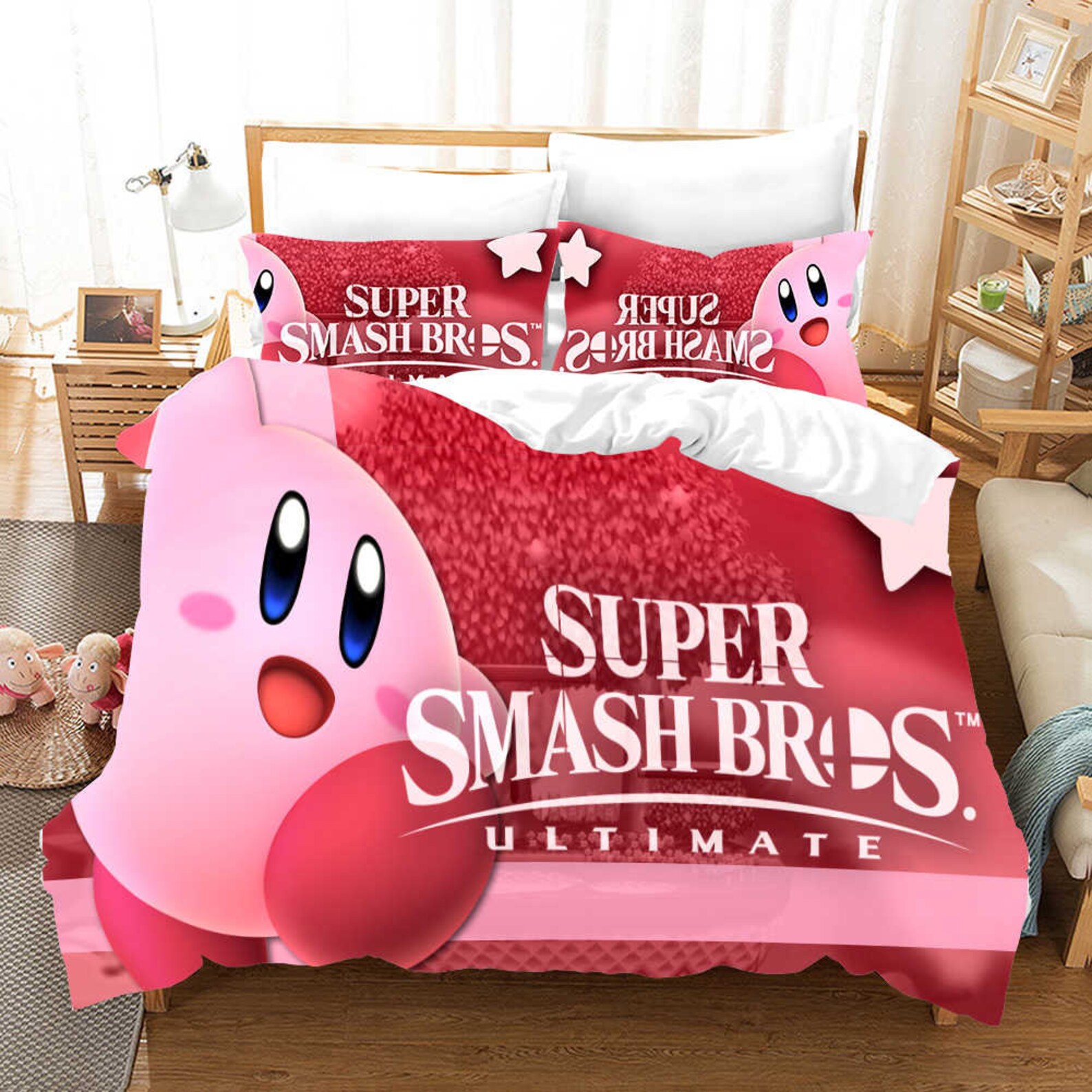 Cute Pink Kirby Star Allies Bedding Set 3PCS Duvet Cover Etsy