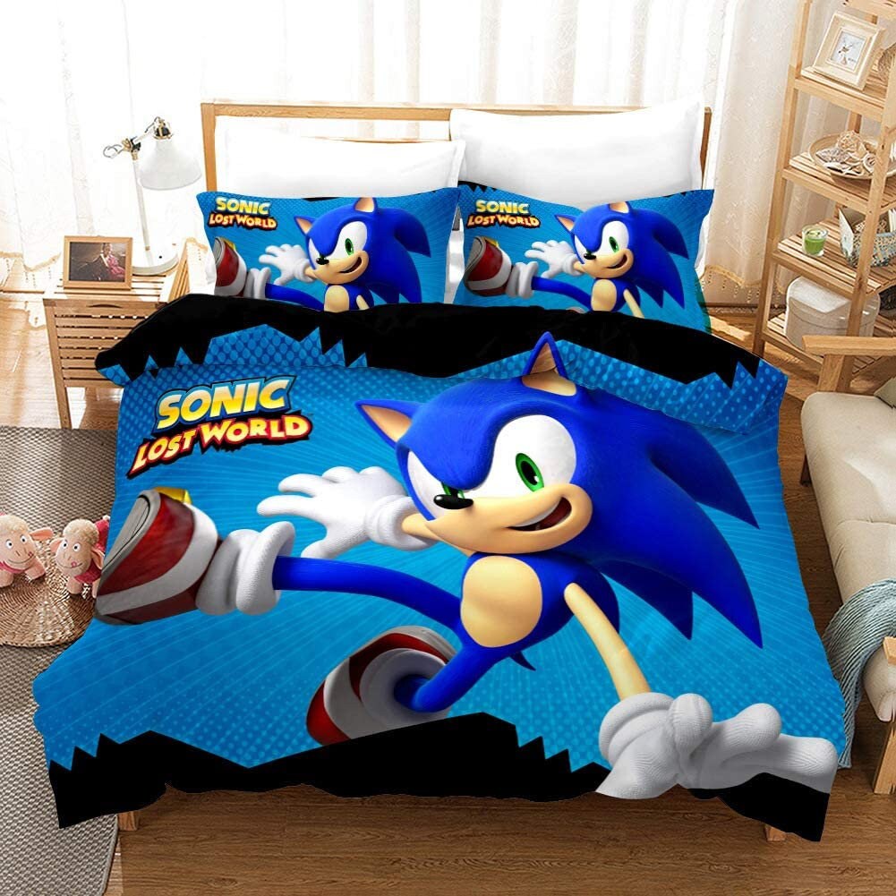 Sonic Bedding Set 3PCS Duvet Cover Pillowcase Etsy