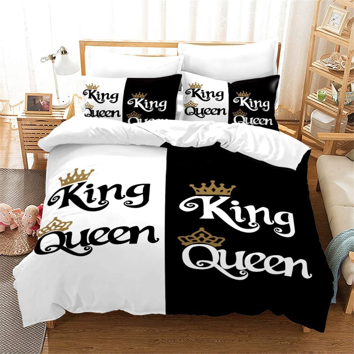 King and Queen Bedding Set 3PCS Duvet Cover Pillowcase Etsy