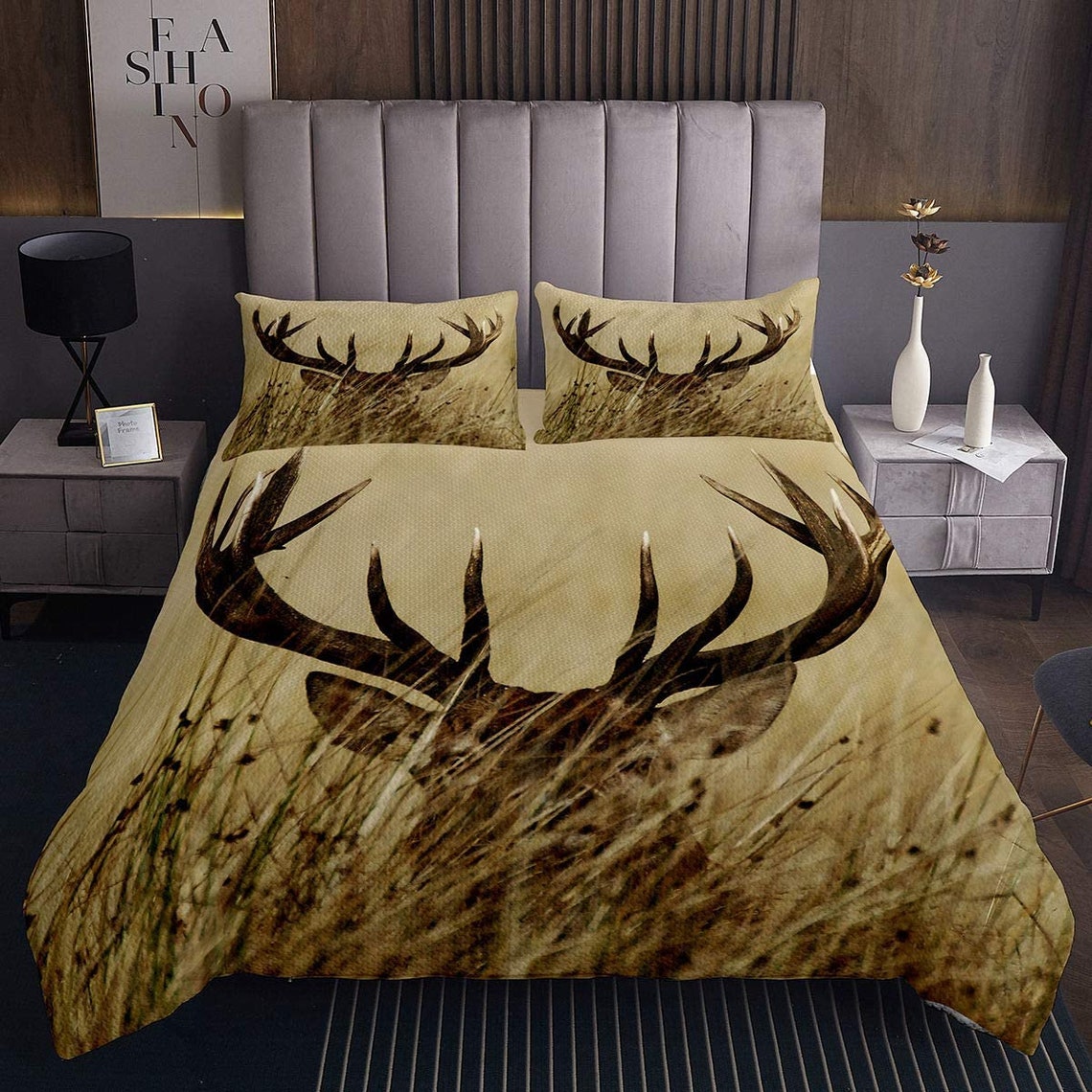 Whitetail Deer Bedding Set 3PCS Duvet Cover Pillowcase Etsy