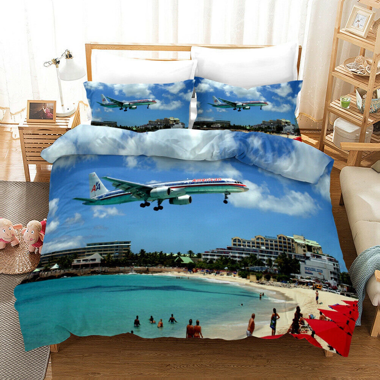 Aircraft Quilt Cover Bedding Set 3PCS Duvet Cover Pillowcase Etsy