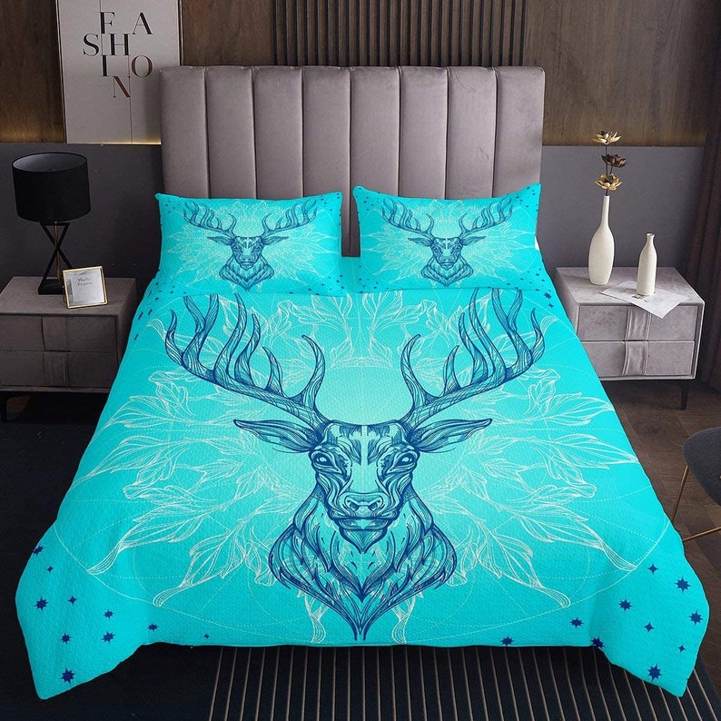 Deer Bedding Set 3PCS Duvet Cover Pillowcase