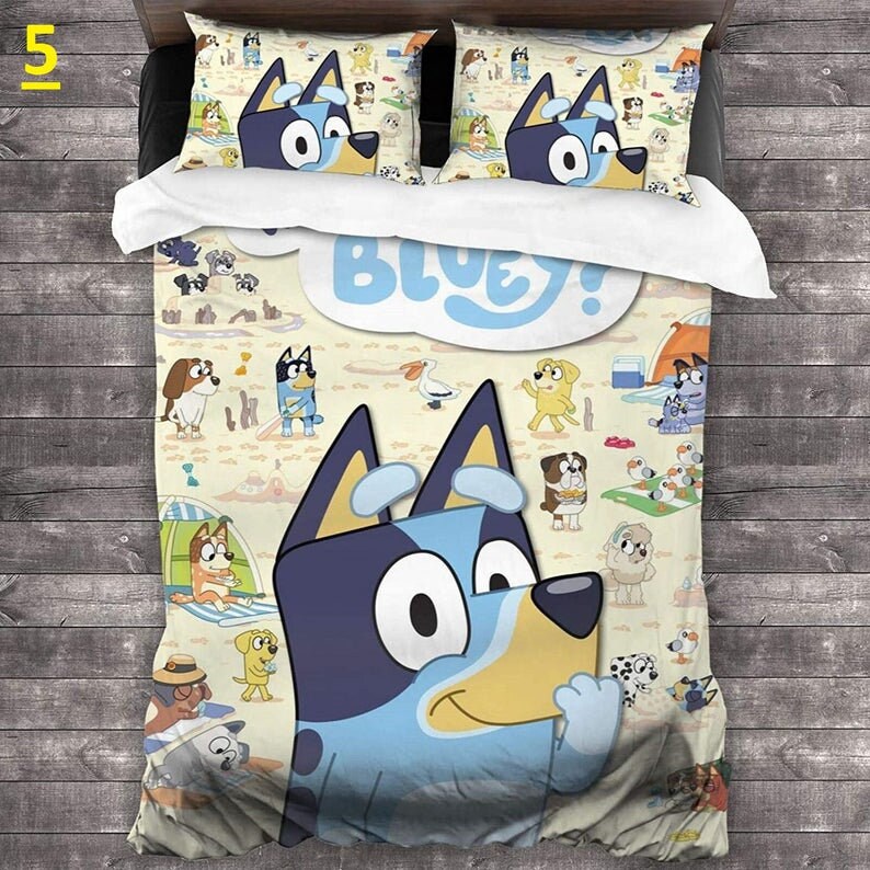 Bluey Bedding Set 3PCS Duvet Cover Pillowcase | Etsy
