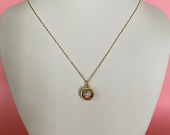 Colgante de corazón de 14K relleno de oro con cadena de clip de papel chapada en oro