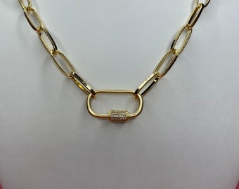 CZ Micro Pave Mosquetón Cierre Choker Clip Collar