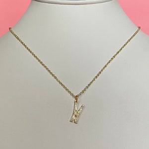Cz Micro Pave Clothespin Gold Plated Pendant With Gold Plated Chain - Cubic Zirconia Clamp Charm