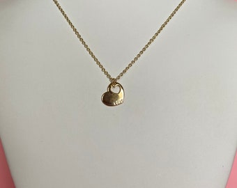 Corazón chapado en oro de 18 quilates con cadena chapada en oro de 18 "- Regalo de San Valentín para ella