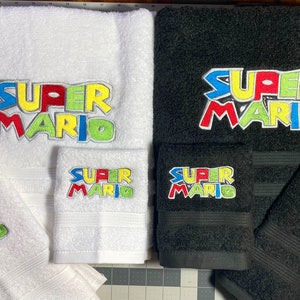 Super Mario Embroidered Towels