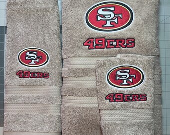 San Francisco 49ers Bathroom Towel Set SF 49ers Towel Set Etsy