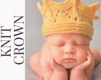 MADE TO ORDER chunky knit crown/available in sizes newborn to adult/dress up kids crown/baby gift under 25/custom colors available