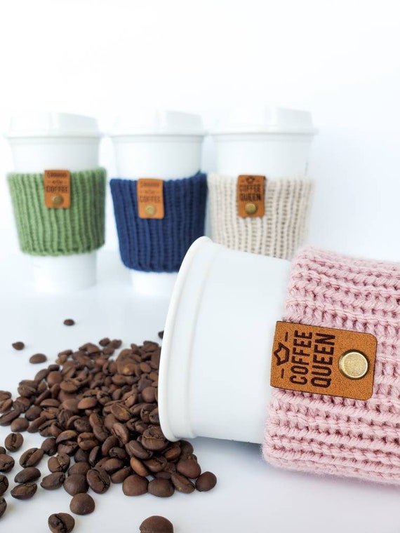 CUSTOM COLOR Chunky Knit Coffee Sleeve/hot Drink Cozy/customizable