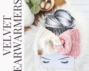 CUSTOM COLOR Velvet twist earwarmers/knot front earwarmers/child and adult sizes/warm headband/twist front headband/gift under 25