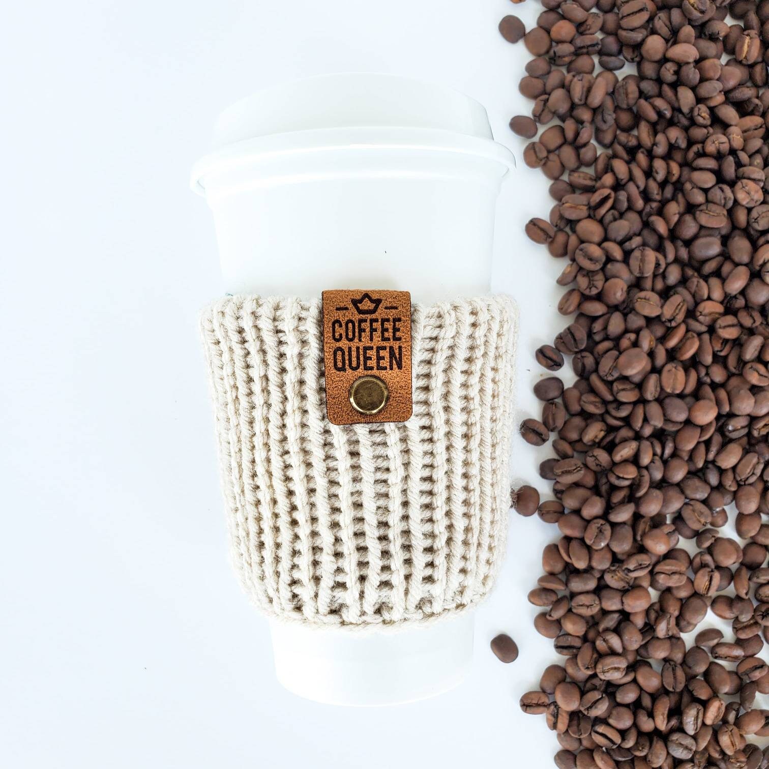 CUSTOM COLOR Chunky Knit Coffee Sleeve/hot Drink Cozy/customizable