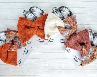 Warm tones  knit earwarmers/twist front headband/adult and child sizes/fall accessory for women and kids/gifts under 25/mommy and me set