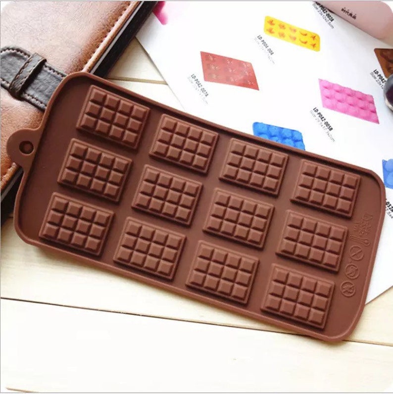 Mini Chocolate Bar Mold Small Waffles Silicone Mold Candy Etsy
