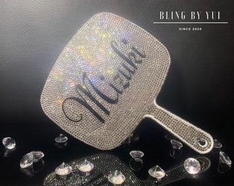 Personalised or Plain Engraved Lips Shaped Hand Held Vanity Mirrors
