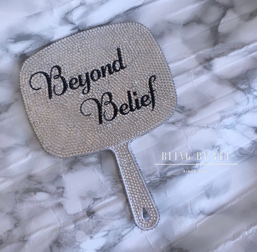 Personalized name mirror bling mirror customize hand held Etsy