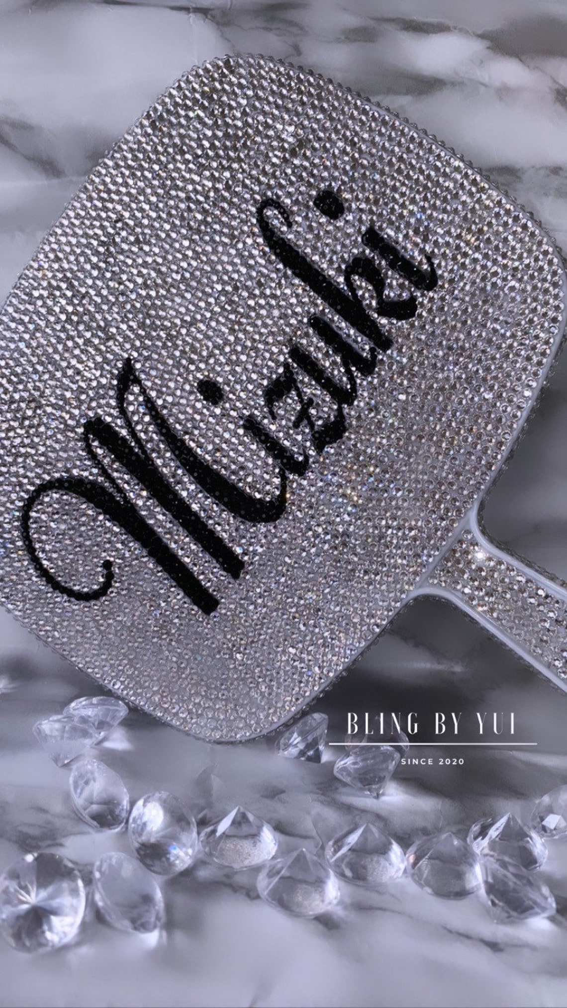 Personalized name mirror bling mirror customize hand held Etsy