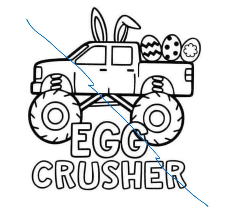 Monster Truck Easter Egg Crusher Coloring Page - DIGITAL PRODUCT - Etsy