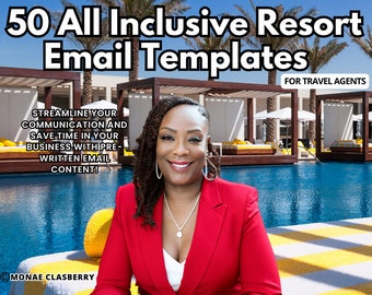 50 All Inclusive  Resort Travel Email Templates Pack, Travel Agent Email Templates, Travel Agent Templates