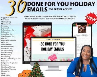 30 Holiday Travel Email Templates Pack, Travel Agent Email Templates, Travel Agent Templates